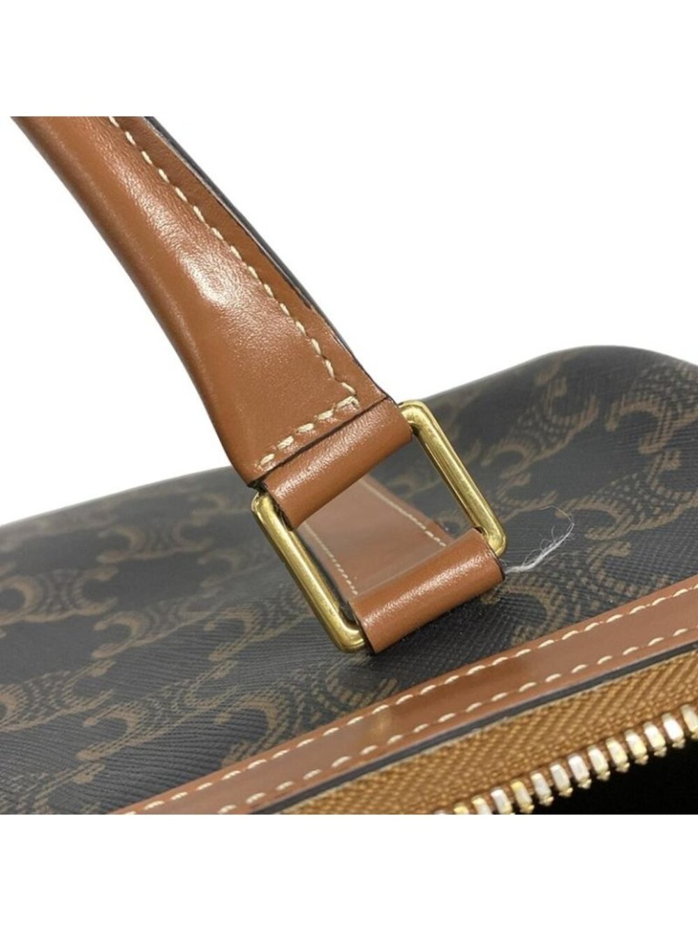 Celine Boston Bag Triomphe Canvas Tan Mini - Picture 11 of 16